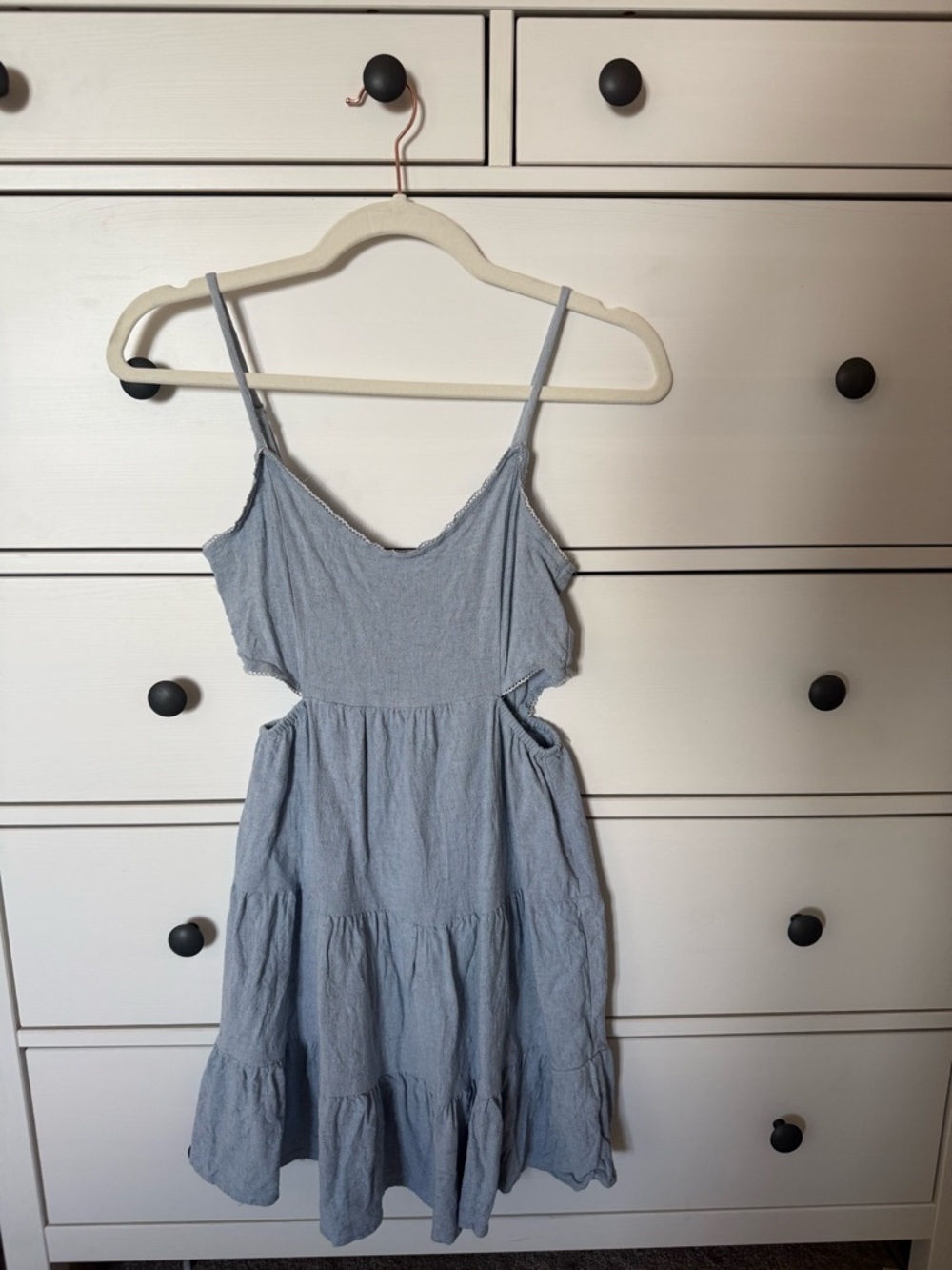 ALTAR’D STATE - Light Blue Spaghetti Strap Tiered Sundress
